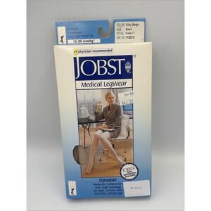 JOBST Opaque Knee High Compression Stockings 15-20 mmHg Small Silky Beige CT NEW